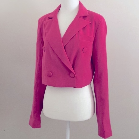 Lovers + friends fuschia crop blazer top - Picture 4 of 10